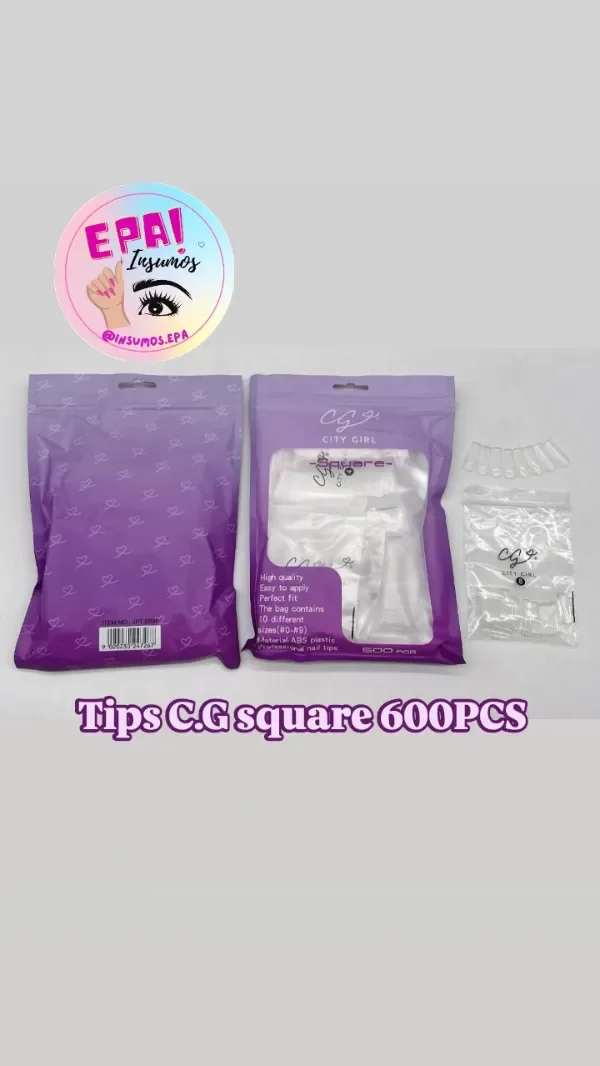 Tips CITY GIRLS cuadrados 600PCS