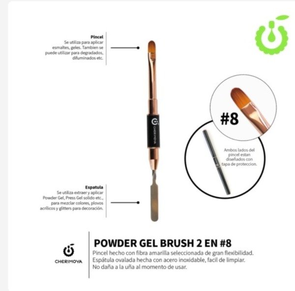 Pincel para polygel 2 en 1 #8