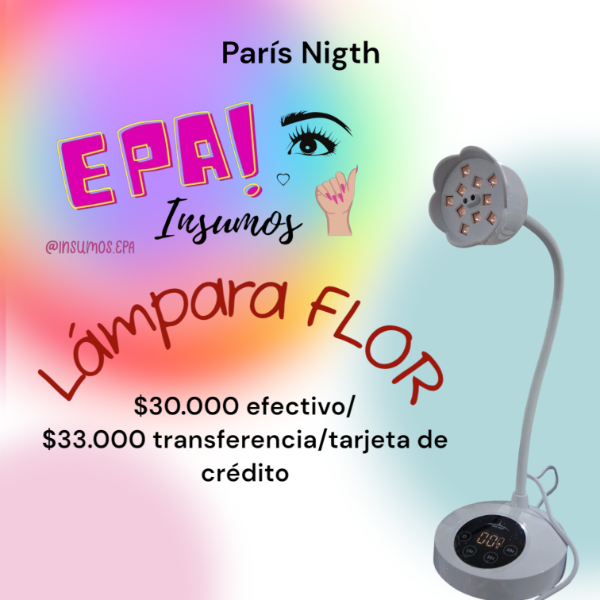 Lámpara Flor Uv (pre-curado) París Nigth