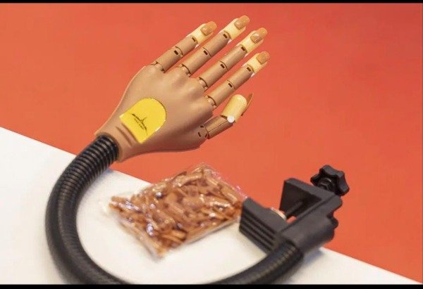 Mano de práctica articulada con 100 uñas