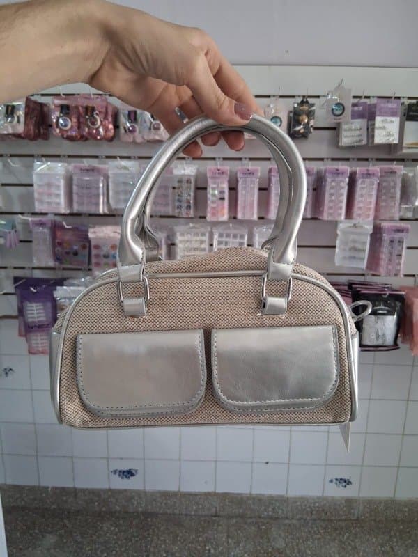 Cartera bags con correa YF-F25623 color plata
