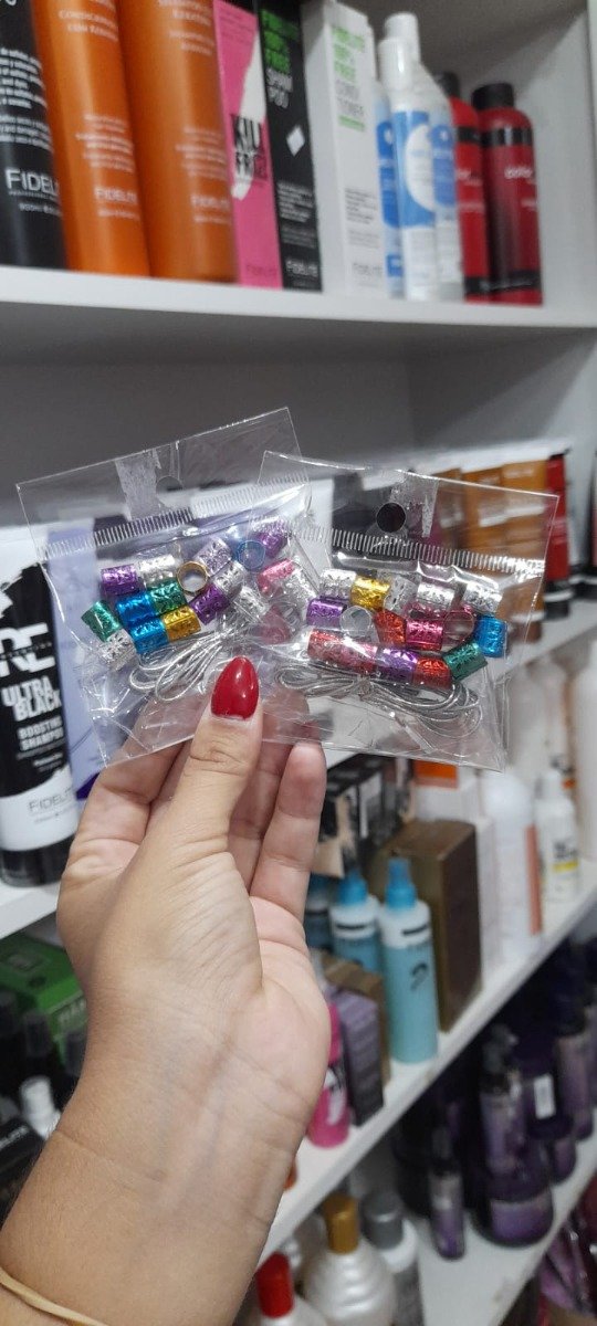 Deco para trenzas de colores con hilo plateado