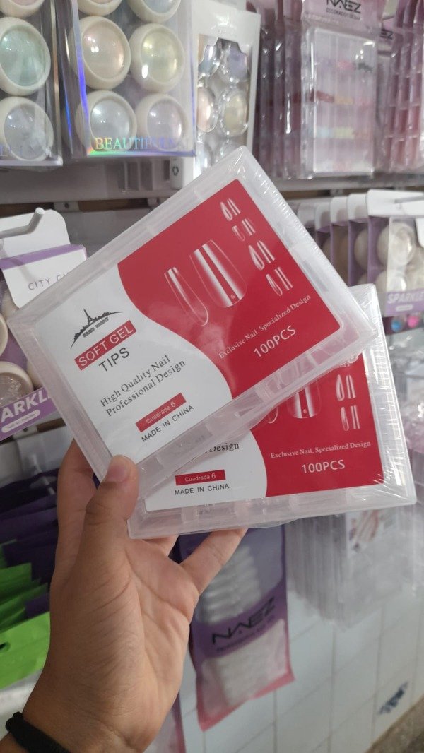 Tips cuadrados medida 6 PARIS NIGHT 100PCS