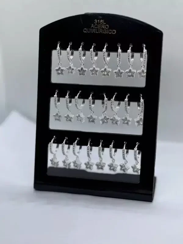 121C aritos argolla con estrella EL PAR
