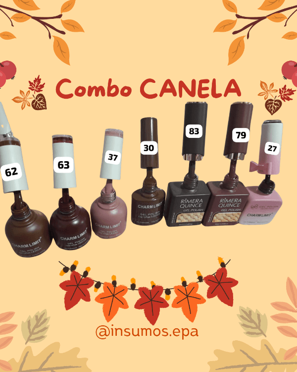 Combo CANELA x 7 esmaltes marrones