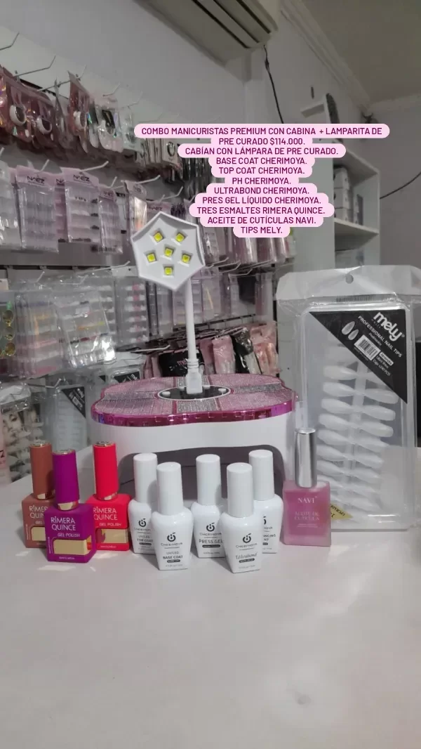 Kit manicuria PREMIUM con cabina más lámpara de pre curado